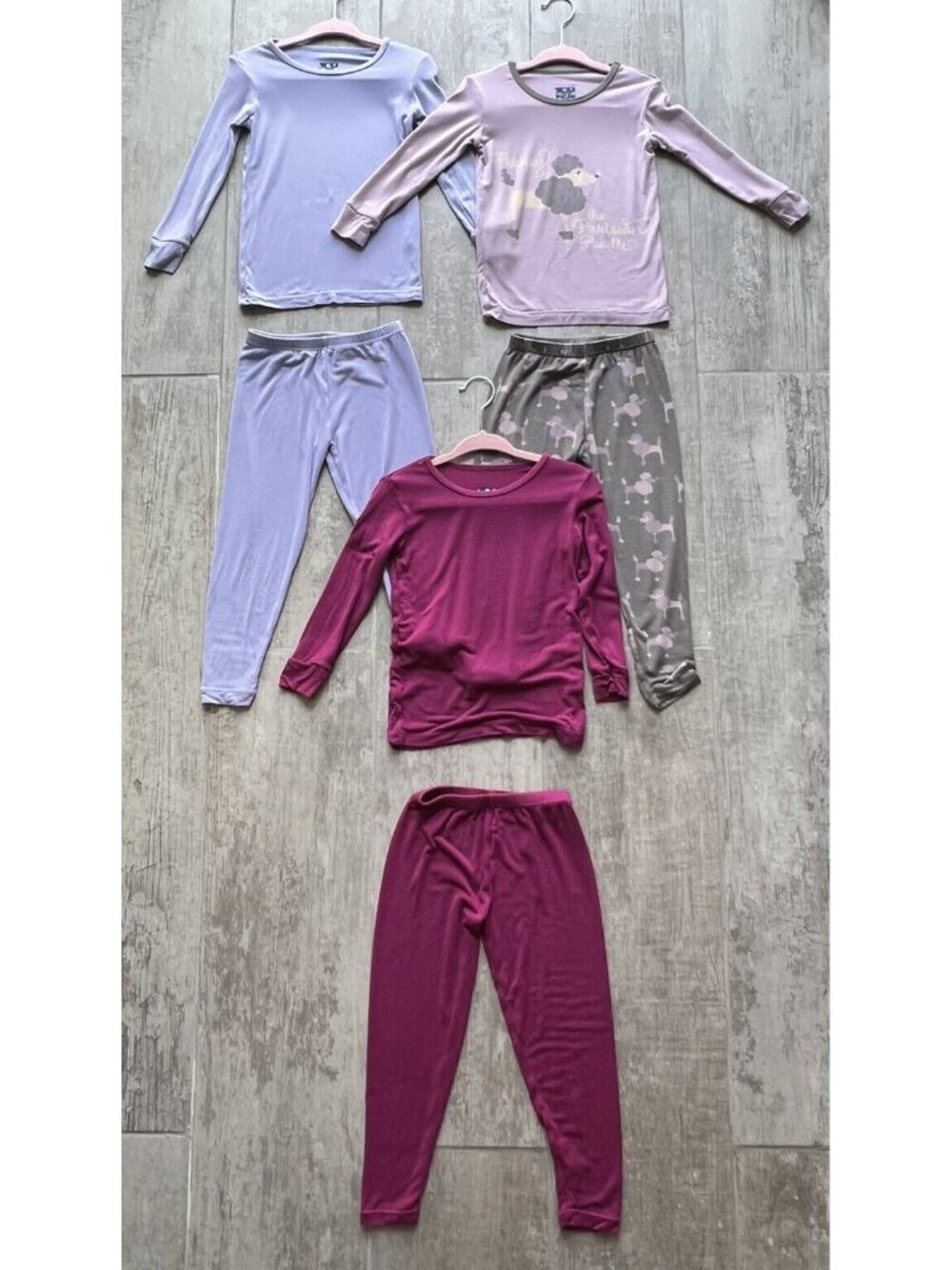 KICKEE PANTS 6 Piece Set Bamboo Designer Toddler Girls Pjs Pajamas 3 Pairs 3T